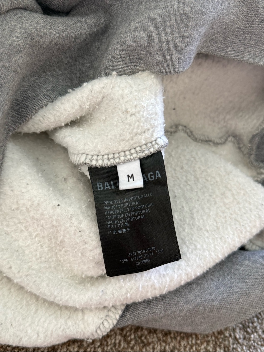 BALENCIAGA Gray Logo Pullover Hoodie Sweatshirt - Sz M - 💯 AUTHENTIC - Picture 4 of 4